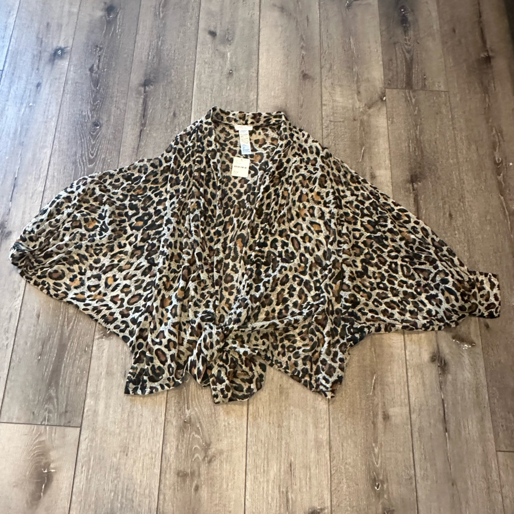 Women’s Free People Animal Print Tie-Front Cropped Blouse - OSFM